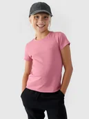 Koszulki dla dziewczynek - 4F T-shirt gładki dziewczęcy - jasny róż 158 (12-13 lat) - miniaturka - grafika 1