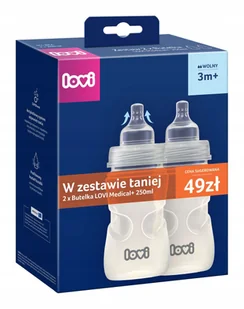 Zestaw 2 x Butelka antykolkowa LOVI Medical+ 250 ml ze smoczkiem dynamicznym 3m+ - Butelki dla niemowląt - miniaturka - grafika 1