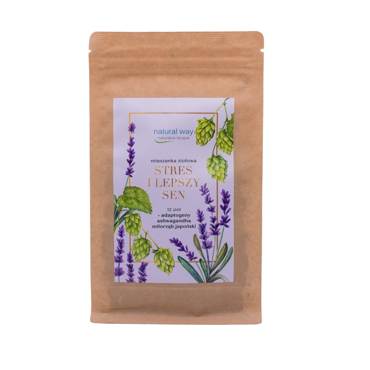 Herbata ziołowa na stres i sen Natural Way 90 g – 12 ziół + adaptogeny Ashwagandha i Ginkgo