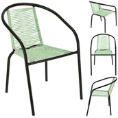 Fotele i krzesła ogrodowe - Fotel BISTRO sznurkowy wygodne KRZESŁO ogrodowe na balkon TARAS do ogrodu - miniaturka - grafika 1