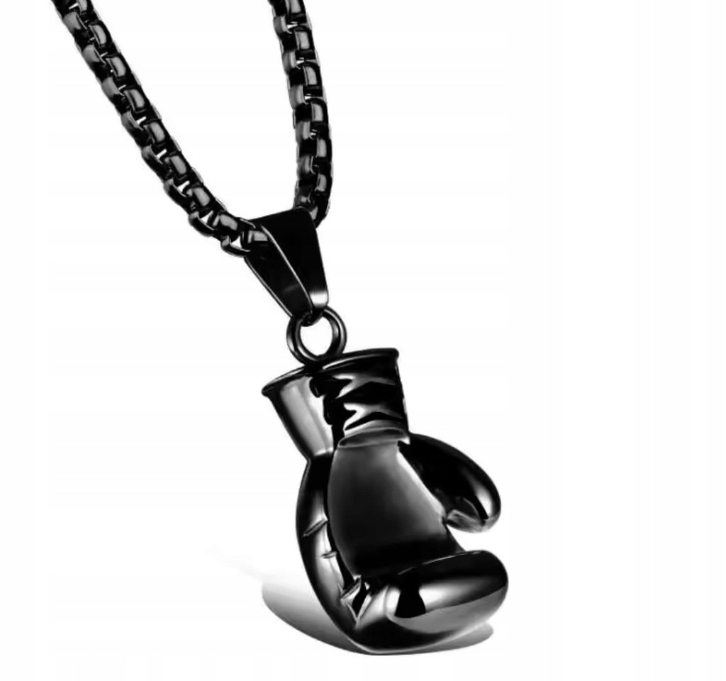 Naszyjnik wisiorek rękawica bokserska czarna prezent