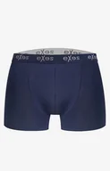 Majtki damskie - Bokserki męskie bawełniane granatowe z zewnętrznym pasem EXBO104GR, Kolor granatowy, Rozmiar S, EXES - Intymna - miniaturka - grafika 1