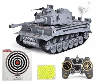 Czołg Zdalnie Sterowany Rc Z Dymem Kulki + Tarcza - Zabawki zdalnie sterowane - miniaturka - grafika 1