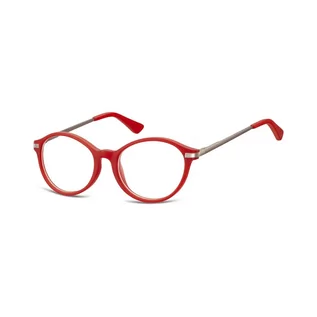 Okulary korekcyjne, oprawki, szkła - Okulary dziecięce zerówki okrągłe lenonki AK46 czerwone - grafika 1