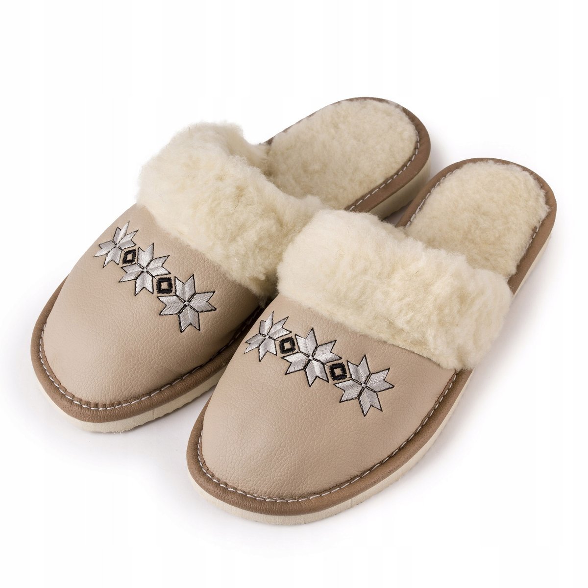 Kapcie domowe ocieplane szare i beżowe rozmiar 36-41