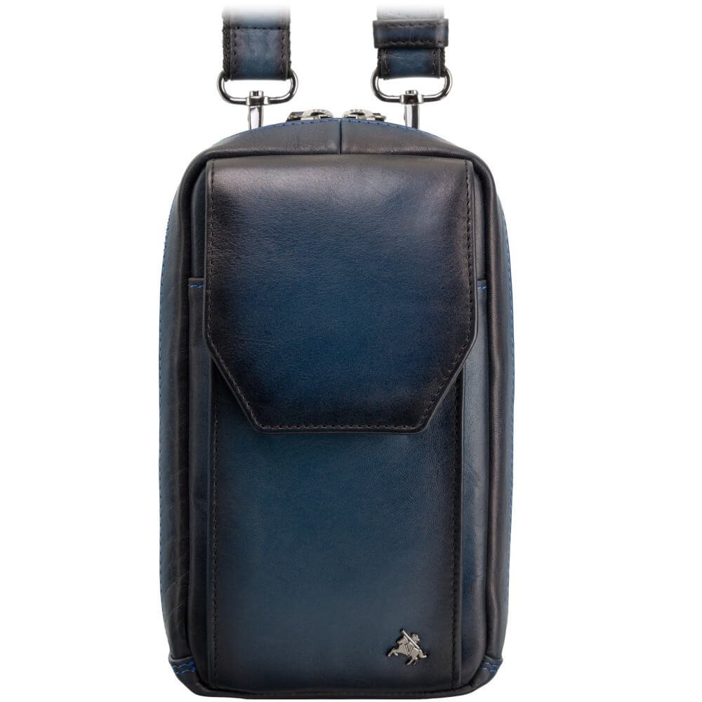 Skórzana saszetka podróżna Visconti Atelier AT-45 - granatowa