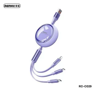 KABEL REMAX LINON SERIES 66W 3IN1 USB-C/MICRO/LIGHTNING RC-C029 PURPLE - Kable USB - miniaturka - grafika 1
