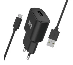 Xqisit USB A 2,4 A + kable microUSB 1m (czarna) - Ładowarki do telefonów - miniaturka - grafika 1