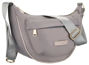 Torebka damska szara PETERSON listonoszka na ramię mała miejska modna na suwak kieszonki na drobiazgi telefon szeroki pasek z regulacją - Torebki damskie - miniaturka - grafika 1