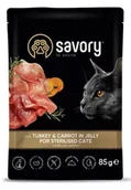 Mokra karma dla kotów - SAVORY Cat Adult Sterilised Turkey and Carrot 85g (saszetka) - miniaturka - grafika 1