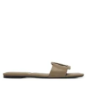 Klapki i japonki damskie - Klapki Calvin Klein Square Flat Sandal Emblem HW0HW03128 Beżowy - miniaturka - grafika 1