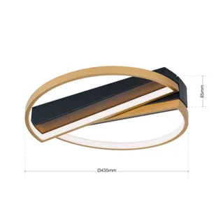 Lampa sufitowa LED Olga, czarna/złota - Lampy sufitowe - miniaturka - grafika 3