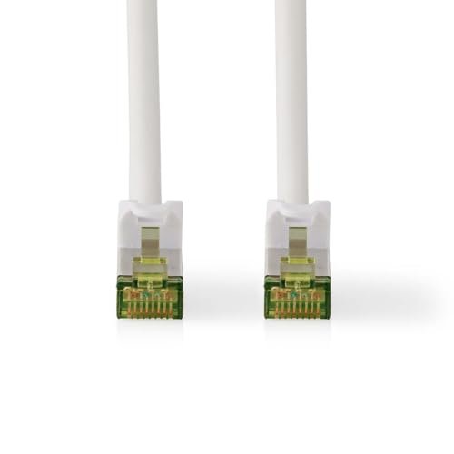Nedis Kabel sieciowy CAT7 - S/FTP - wtyczka RJ45 - wtyczka RJ45-3,00 m - Snagless - okrągły - LSZH - biały - etykieta