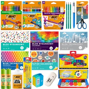 MEGA zestaw wyprawka szkolna do klas 1-3, BIC, XXL 78 elementów - Przybory szkolne - miniaturka - grafika 1
