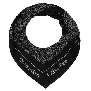 Apaszki i szaliki damskie - Calvin Klein Chusta 130 cm black mono mix K60K609425-0GL - grafika 1
