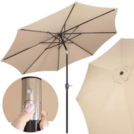Parasole ogrodowe - Parasol ogrodowy, łamany z korbą 300 cm duży na balkon, taras beżowy - miniaturka - grafika 1
