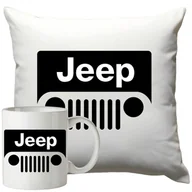 Gadżety dla niej i dla niego - Kubek Poduszka Jeep 330ml 40x40cm z Napisem Zestaw Motoryzacyjny - miniaturka - grafika 1