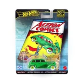 Samochody i pojazdy dla dzieci - Hot Wheels Premium Pop Culture DC Action Comics #1 Auto Action Sedan HVJ50 - miniaturka - grafika 1