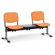 Inne meble biurowe - B2B Partner Tapicerowana ławka VIVA, 2-siedziska + stolik, chromowane nogi 15056 - miniaturka - grafika 1