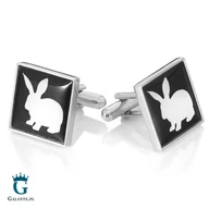 Spinki do mankietów i krawatów - Spinki do mankietów Biały Królik PS-572G - miniaturka - grafika 1