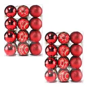 Bombki - Bombki Choinkowe Plastikowe Mat Błysk 2x24szt. 6cm Czerwone - miniaturka - grafika 1