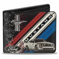 Portfele - Klamra w dół portfel uniseks Mustang Tri-bar logo/ukośne paski/niebieski nadruk czarny/dwukrotnie - miniaturka - grafika 1