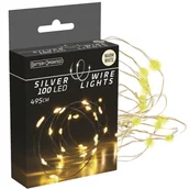 Oświetlenie świąteczne - Lampki Druciki 100 Led Na Baterie Dekoracja Na Boże Narodzenie Ciepłe Białe 495 Cm - miniaturka - grafika 1