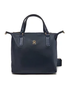 Tommy Hilfiger Torebka Poppy Th Small Tote AW0AW15640 Granatowy - Torebki damskie - miniaturka - grafika 1