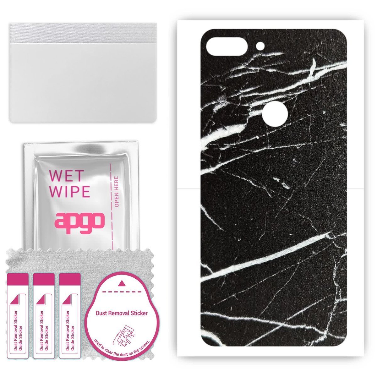 Folia naklejka skórka strukturalna na TYŁ do HTC Wildfire E Lite - Marmur Ciemny - apgo SKINS