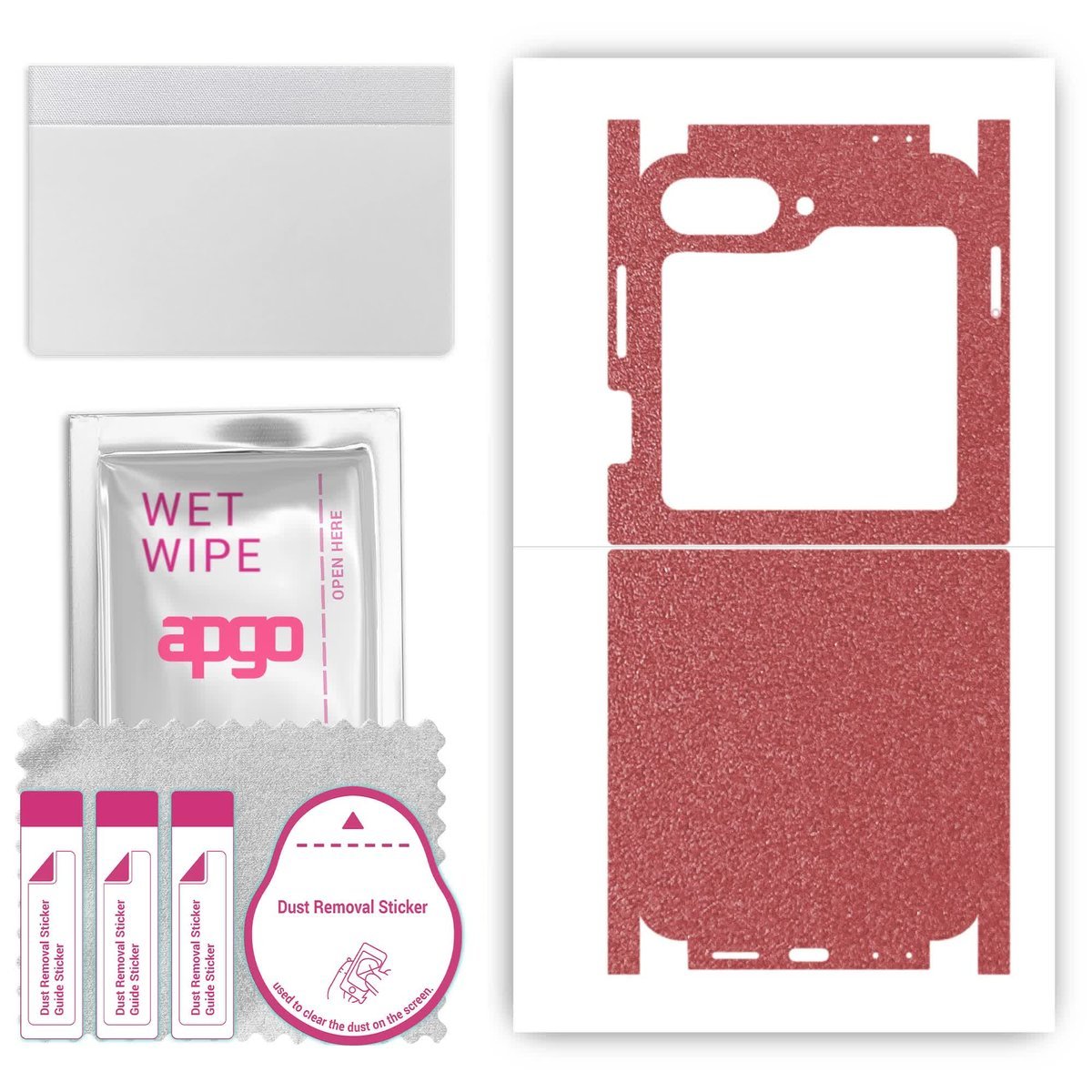 Folia naklejka skórka strukturalna na TYŁ+BOKI do Samsung Galaxy Z Flip 6 - Różowy Pastel Matowy - apgo SKINS