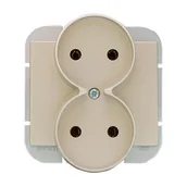 Gniazdka elektryczne - Abex Gniazdo podwójne b/u do ramek ONYX - satyna - miniaturka - grafika 1