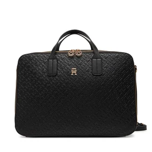 Torba na laptopa Tommy Hilfiger Th Icon Laptop Bag Mono AW0AW18003 Czarny - Torby na laptopy - miniaturka - grafika 1