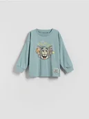 Bluzki dla niemowląt - Reserved - Longsleeve Tom i Jerry - jasnoturkusowy - miniaturka - grafika 1
