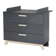 Komody dla dzieci - Antracytowa niska komoda dziecięca z przewijakiem 117x103 cm Jara – Roba - miniaturka - grafika 1
