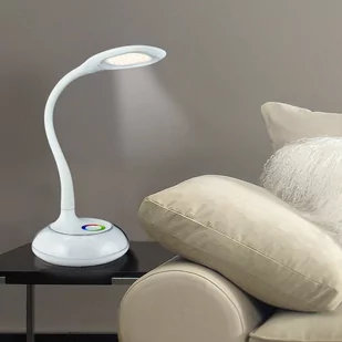 Polux Lampka biurkowa COSMOS 2 LED biała + lampka nocna RGB - Lampy stojące - miniaturka - grafika 1
