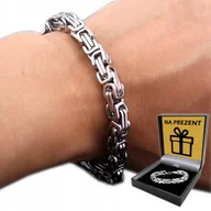 Bransolety męskie - BRANSOLETA Srebrna Męska Bransoletka GRUBA 19cm Splot KRÓLEWSKI Bizantyjski - miniaturka - grafika 1