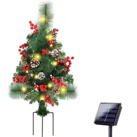 Choinki - Solarna choinka, lampki na słupki ogrodowe, dekoracje świąteczne na podwórko, oświetlona choinka, lampki na słupki ogrodowe na choinkę solarną - miniaturka - grafika 1