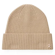 Czapki damskie - Czapka Tommy Hilfiger Th Cashmere AW0AW17772 Beżowy - miniaturka - grafika 1