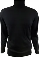 Swetry męskie - anagre sweter męski z dzianiny ciepły sweter z golfem sweter z golfem dla mężczyzn sweter z golfem regular fit 100% bawełna rozmiar XXL czarny - miniaturka - grafika 1