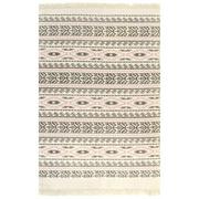 Dywany - vidaXL Dywan typu kilim, bawełna, 120 x 180 cm, szaro-różowy ze wzorem - miniaturka - grafika 1