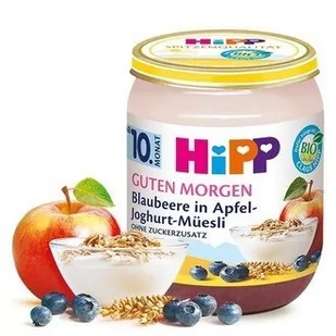 HiPP, Bio, jogurt z musli borówkami i jabłkiem, 160 g - Płatki śniadaniowe i musli - miniaturka - grafika 1