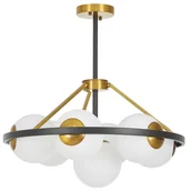 Lampy sufitowe - NOWOCZESNA LAMPA WISZĄCA CZARNO-MOSIĘŻNA DONZANO W7 - miniaturka - grafika 1