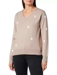 SIDONA Damski sweter z dzianiny 19019332-SI01, beżowy wełniany biały, M/L, Beżowy biały wełna, M-L - Swetry damskie - miniaturka - grafika 1
