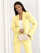 Garnitury - Modny garnitur marynarka ze spodniami TRIXIE - cytrynowy - miniaturka - grafika 1
