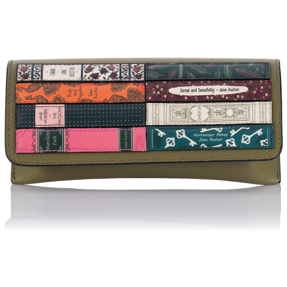 Skórzane damskie etui na okulary Jane Austen Yoshi Y4308 - oliwkowe