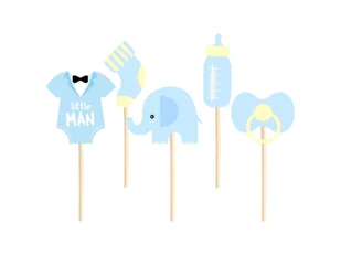 Pikery Słonik na Baby Shower niebieskie - 6 szt. - Ciasta i półprodukty do ciast - miniaturka - grafika 1