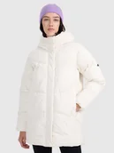 Kurtki damskie - 4F Kurtka puchowa z wypełnieniem syntetycznym damska - biała XXL - miniaturka - grafika 1