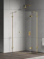 Kabiny prysznicowe - New Trendy Złota kabina prysznicowa pięciokątna prawa 90x90 EXK-4835 Eventa Gold Shine - miniaturka - grafika 1