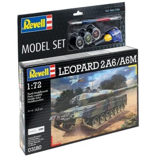 Czołg do sklejania 1:72 63180 Leopard 2A6/A6M + klej, 4 farbki, pędzelek Revell Cobi - Modele do sklejania - miniaturka - grafika 1