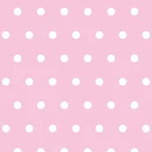 Pasmanteria - Tkanina bawełniana grochy 11mm białe na różowym tle - miniaturka - grafika 1